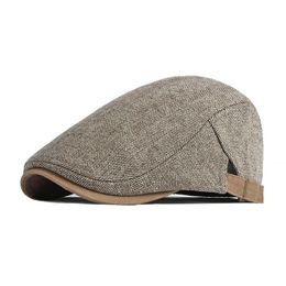 Berets Retro Sboy Cap Men Autumn Winter Herringbone Duckbill Hat T Flat Peaked Beret Women Painter Gatsby Driving 220829 Drop Delivery Dhool