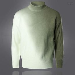 Men's Sweaters 2023 Autumn Winter Mens Gradient Colour Sweater Men Pullover Mock Neck Man Knitwear Knit Bottoming Shirt