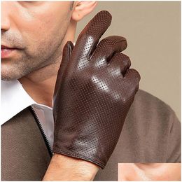 Five Fingers Gloves 100% Genius Sheepskin Mens Driving Thin Breathable Touch Sn S2759 230512 Drop Delivery Fashion Accessories Hats Sc Dhilg