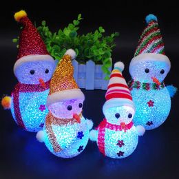 Glowing Snowman Christmas Child Toy Decoration Gift LED Particles Colorful Flash Creative Gifts Children Christmas Best GiftsZZ