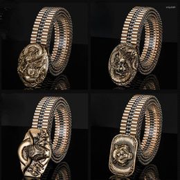 Belts Men's Handmade Pure Copper Belt Stainless Steel Outdoor Ball Multi-functional For Men Luxury