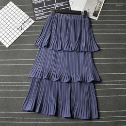 Skirts Maxi Dress Ladies Skirt 2023 Women Fashion Vintage High Waist Chiffon Summer Korean Clothing