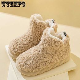 Boots WTEMPO Fur Women's Anti slip Shoes Warm Plush Winter Shoes Soft Women's Indoor Sliders with Fur Leather Boots Wholesale Direct Shipping Z230805