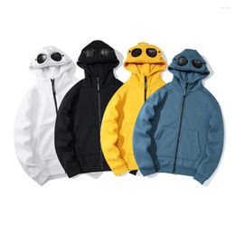 Men's Hoodies 2023 Fashion Autumn Winter Solid Color Men Women Round Lens Style Zipper Casual Fleece Sweatshirts Black Sudaderas