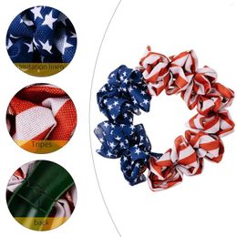 Decorative Flowers Faux Burlap Independence Day Garland USA Memorial Wreath Door Christmas Timer For Outside