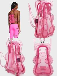 Evening Bags Women Small Y2k Pink Ita Backpack Cute Bear Children Mini Animal Bag Fashion Female Personality Transparent 230804