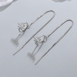 Backs Earrings Fashion Anise Star Clip Micro Crystal Cuff Earring Box Chain Tassel Elegant Piercing Jewelry Gift For Women