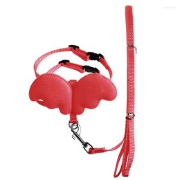 Dog Collars Adjustable Pet Angle Wing Ferret Pig Harness Leash Lead Strap Nylon Cute X7YD