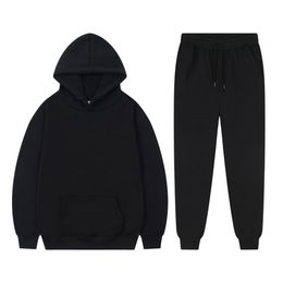 Mens Tracksuits Hoodie Sets Women Solid Colour Sweatshirt Set Casual Longsleeved Hoodies Pants Polar Fleece Two Piece Suits Y2k Sweatpants 230804