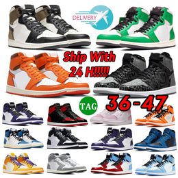 Wholesale 1 Basketball Shoes Men Women 1s low Olive Black Phantom Reverse Mocha Lost Found Spider Verse Bred Patent Lucky Green Mens Trainer Sport Sneakers 36-47