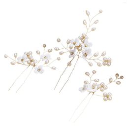 Hair Clips 3 Pcs U Shaped Flower Alloy Hairpin Elegant Sense Female Updos Pins For Thick Curly Styling Decorative