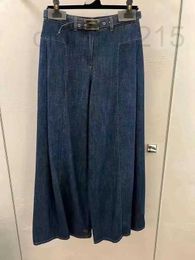 Women's Jeans Designer 2023SS Spring/Summer New Loose Fit Shiny Gold Thread Waist denim Pants 2XA5