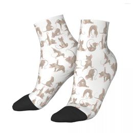 Men's Socks Cute Mice Doing Yoga Animal Ankle Male Mens Women Autumn Stockings Polyester