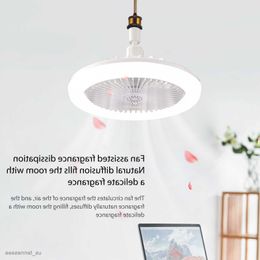 Electric Fans Aromatherapy Fan Lamp Universal Light Holder LED Fan Lamps 3-balde Stepless Dimming Timing Wind for Bedroom Dormitory R230803