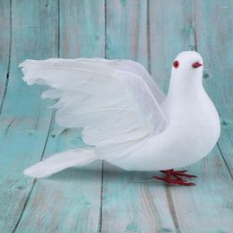 Garden Decorations MagiDeal 1Pcs Super Delicate Foam Artificial Feathered White Pigeon Birds Statue Wedding Decoration Miniatures