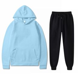 Mens Tracksuits Sweatshirt Sets PulloverTrousers Tracksuit 2 Piece Pant Plain Streetwear Boy Hoodies Joggers Suit Male DLBD 230804