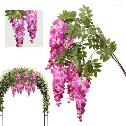 Decorative Flowers Wisterias Floating Wedding Faux Vine Garland For Parties Tridented Home Decorations Anniversary