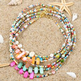 Choker Fashion Clolorful Resin Beads Shell Clavicle Chain Necklace For Women Jewelry Collar 2023