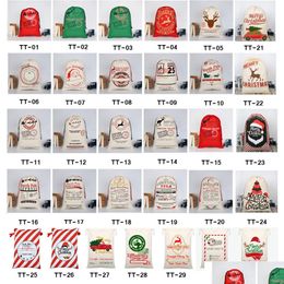 Christmas Decorations 2023 Gift Bags Large Organic Heavy Canvas-Bag Santa Sack Dstring Bag Festival Decoration Drop Delivery Home Gard Dh7Lu