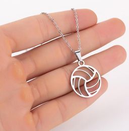 Cute Volleyball Pendant Necklace for girl Hollow Sports Charm Necklace Women Everyday Jewelry Birthday Gifts