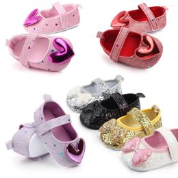 First Walkers Sequins Baby Shoes PU Leather Toddler Girl Bow-knot Soft Sole Bling For Girls Born Princess