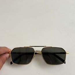 Gold Grey Squared Pilot Sunglasses for Men Summer Sunnies gafas de sol Sonnenbrille UV400 Eye Wear with Box