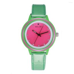 Wristwatches 100pcs/lot A8301-02 Special Colour Number Leather Watch High Quality Wrap Quartz Casual Wholesale Wristwatch For Lady