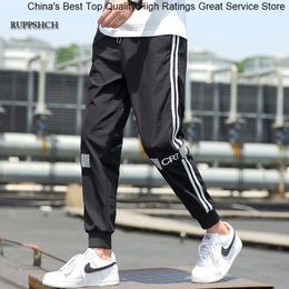 Men's Pants Jogging Stitching Streetwear Loose Hip-Hop Harem Ankle Trousers Casual Men Sports White