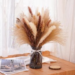 Decorative Flowers 78PCS Natural Dried Pampas Grass Bouquet Boho Home Decor Phragmites For Wedding