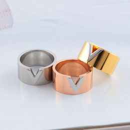 Brand Classic Letter ring Wide version Luxury 18k gold and silver Rose gold for Women and Men shine designer Jewellery Party andl gift 6 to11 yards diamond by yard Ring