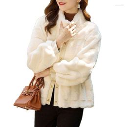 Women's Fur Small Fragrance Imitation Mink Coat Female One Short Stand Collar Danish Fleece Temperament Mao FemaleTide