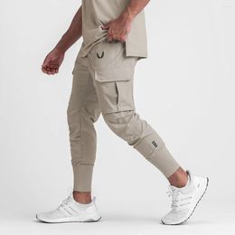 Men's Pants Cargo Casual Fitness Trousers Summer Thin Loose Quick-Drying Stretch Beam Foot Running Training Solid Colour