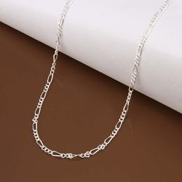 Chains Classic Thin Chain 16-30 Inch Simple Necklace Men's Jewellery Wholesale Price Fashion Ladies Silver Plated