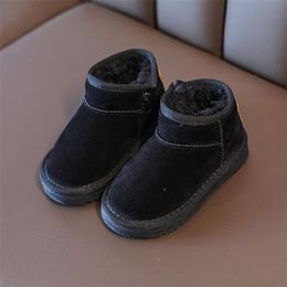 Winter new waterproof snow cotton boots for children baby children's short boots, warm snow boots for boys and girls