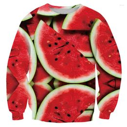 Men's Hoodies Watermelon 3D Printed Pullovers Funny Sweatshirts Food Fruit Casual Outerwear Street Wear Men Womenwear Interesting 5XL