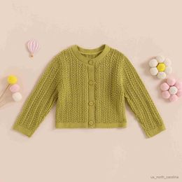 Jackets Toddler Baby Girls Knit Cardigan Cute Long Sleeve Round Neck Solid Colour Button Down Sweater Outwear 0-3T R230805