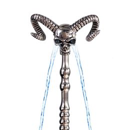 Adult Toys 140mm Special design hollow Skull head water flowing metal penis plug stick catheter urethral sound dilators male sex toys 230804