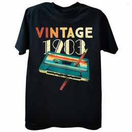 Herren T-Shirts Vintage 1983 Musikkassette 40. Geburtstagsgeschenke 40 Jahre alt Sommerliebhaber Grafik Baumwolle Streetwear Daddy T-Shirt