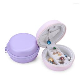 Jewelry Pouches Portable Travel Mini Storage Box Built In Flannel PU Leather Package Jewellery Female Gift Essential