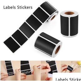 Adhesive Stickers Wholesale 120Pcs/Roll Waterproof Label Kitchen Spice Bottle Home Jam Jar Tags Blackboard Decorations Drop Delivery Dhrb6