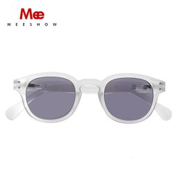 Reading Glasses Meeshow Sunglasses Reading Glasses Transparent Men Women Round Glasses With Diopter UV400 Sun Reader French Presbyopia 1513 230804