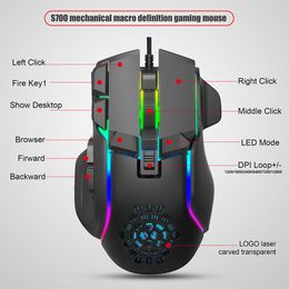 Mice USB Gaming Mouse Computer RGB Backlight Mause Gamer 10 Buttons Programming 7200dpi Ergonomic For 230804
