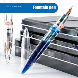 Fountain Pens 0.38/0.5mm Transparent Fountain Pen Art Creation Painting Font Design Scrapbook DIY Student School Supplies Stationery 230804