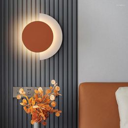 Wall Lamps Nordic Postmodern Bedside Lamp Iron Acrylic Living Room Bedroom Led Lighting Fixture Staircase Corridor Aisle Sconce