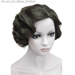 Synthetic Wigs StrongBeauty 1920 Women's Polo Neck Hair Finger Wave Wig Retro Style Short Synthetic Wig Z230805