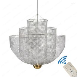 Chandeliers Metal Grid LED Chandelier Lighting Lustre Designer Iron Geometric Hollow LOFT Pendant Meshmatics Hanging Lamps