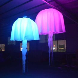 SayOK 1m/1.5m/2m inflatable hanging jellyfish glow with hanging decorations and hair dryer used for family bar party activities
