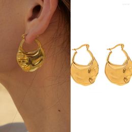 Dangle Earrings Irregular Personality Stainless Steel Women Handbag Shape Drop Punk Textured Lightweight Hoops Ear Buckle Bijoux