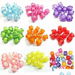 Quartzo Sintético Atacado 8Mm10Mm12Mm 16Mm20Mm Chunky Transparent Cube Faceted Beads In For Fashion Jewelrydiybeads Bags Make Drop De Dharo