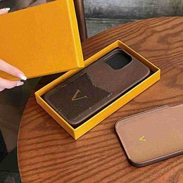 Case Fashion Phone Leather Mobile For Iphone 13 14 12 11pro Max Mens Womens Mobile Phone Shell Card Pocket Water Resistant Wear Resistant